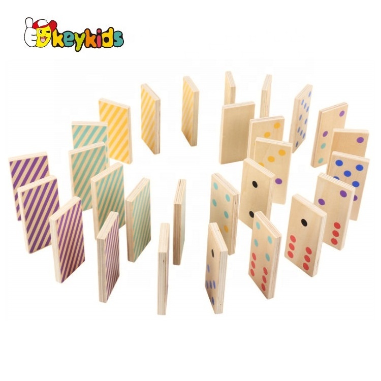 2024 Top sale educational wooden domino set with customize W15A079