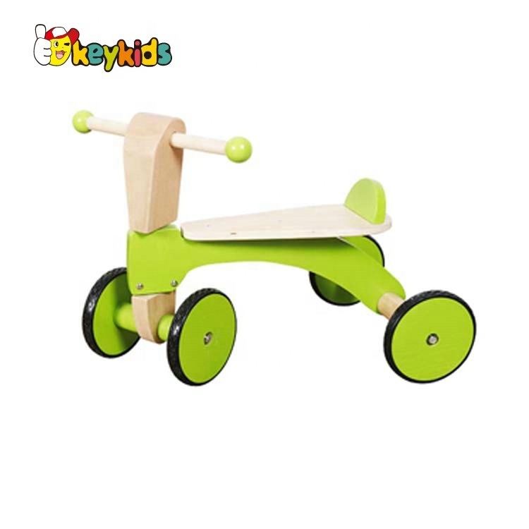 New arrival interesting green color wooden baby tricycle toy in bulk W16A013