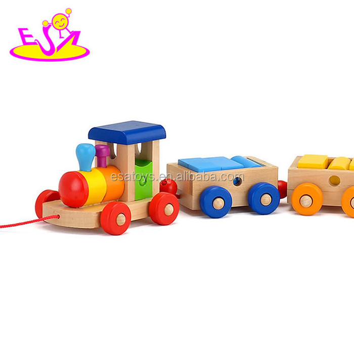 OEM welcome baby early learning wooden toy train for wholesale W05C024