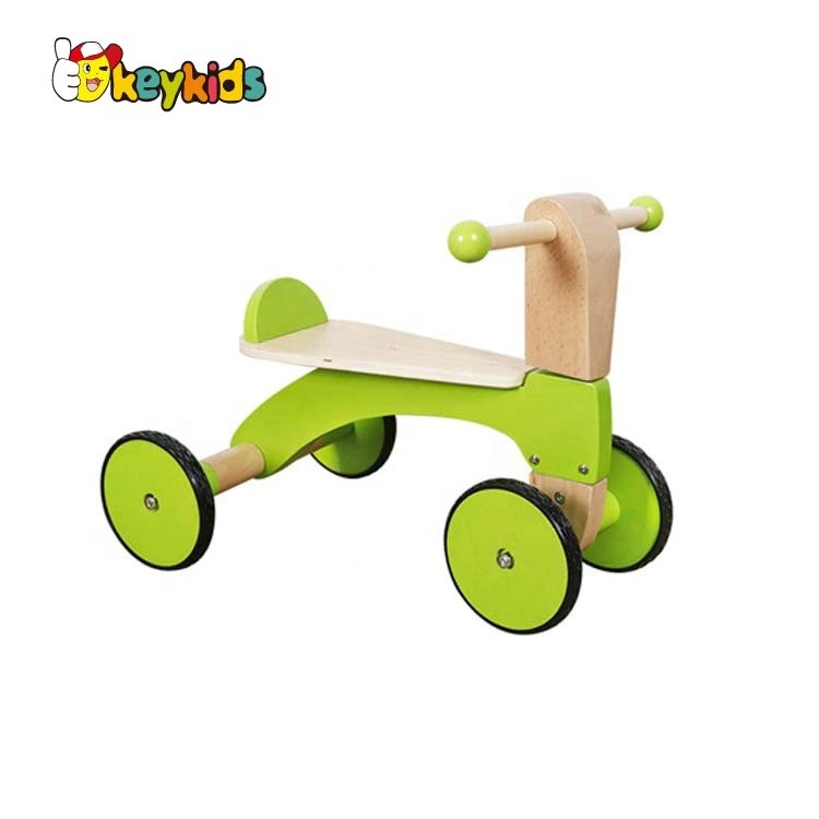 New arrival interesting green color wooden baby tricycle toy in bulk W16A013