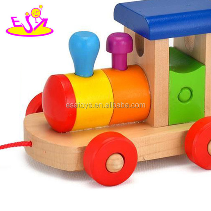 OEM welcome baby early learning wooden toy train for wholesale W05C024