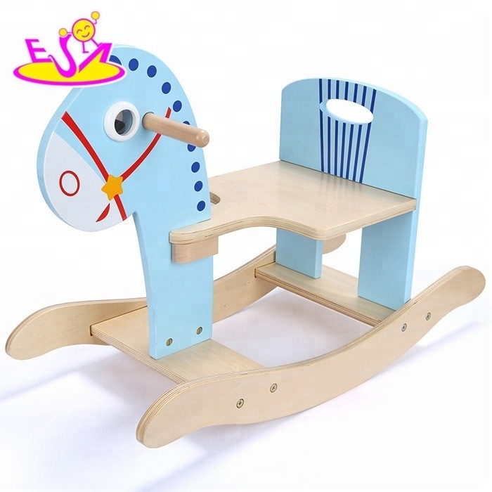 Kids Toy Wooden Rocking Horse,Safe Wooden Animals Traditional Rocking Horse,Swing children wooden rocking horse toy W16D059