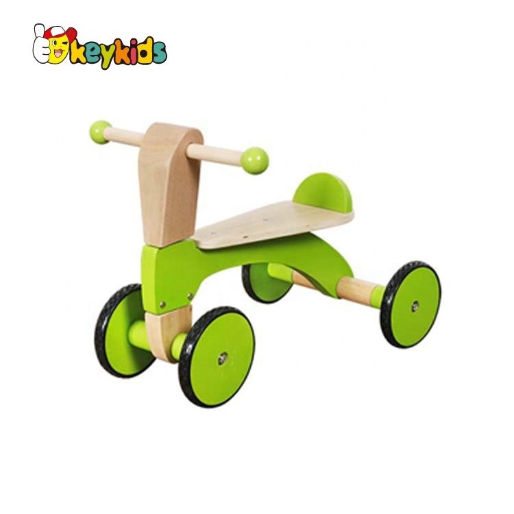 Customize toddlers balance walker wooden ride on toys with 4 wheels W16B018