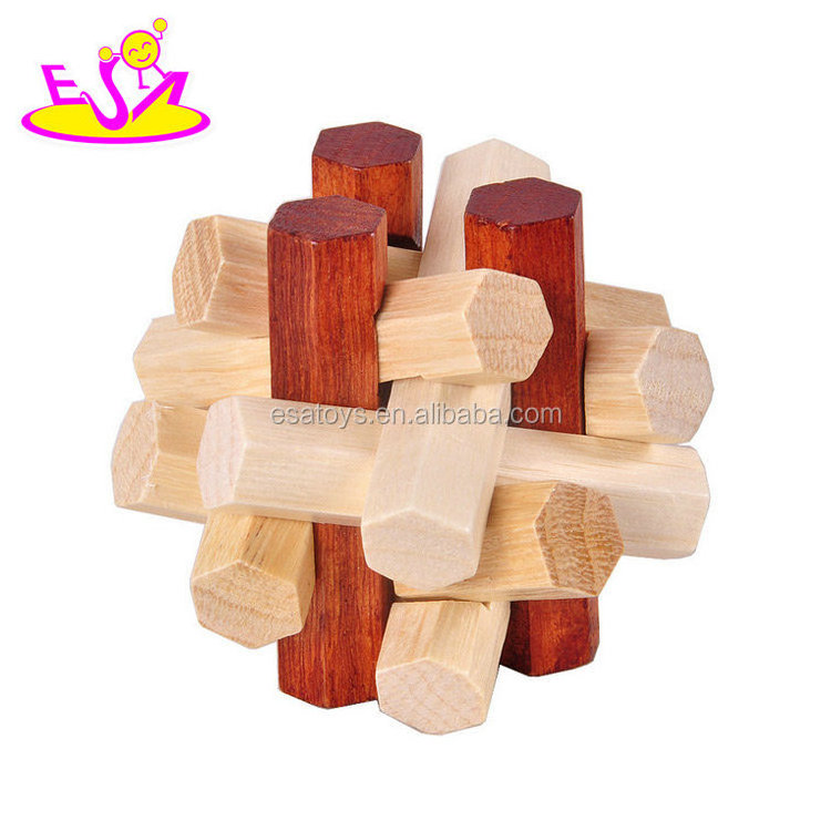 Classical Kongming Luban lock wooden puzzle lock for children brain teasers W11C031