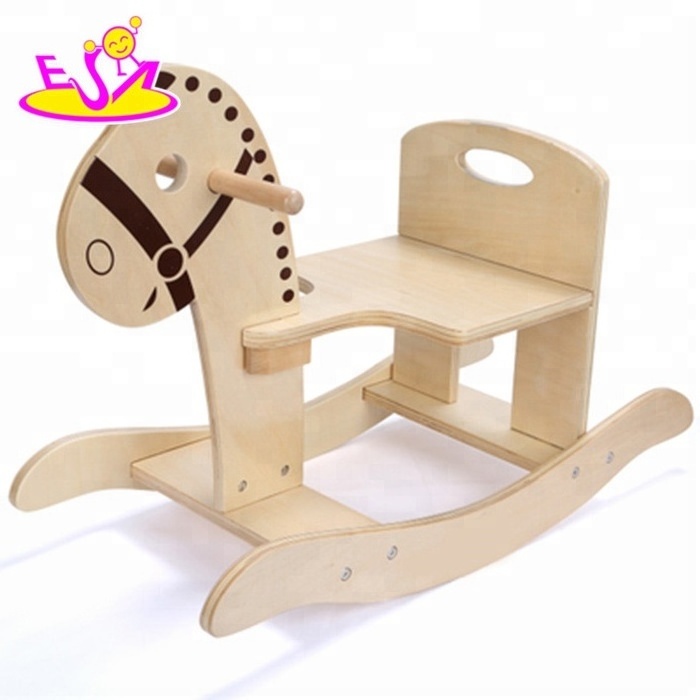 Kids Toy Wooden Rocking Horse,Safe Wooden Animals Traditional Rocking Horse,Swing children wooden rocking horse toy W16D059