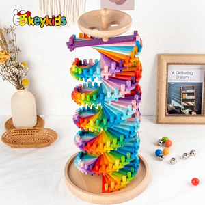 2024 Customize non-toxic kids wooden ball drop tower toy for playing W13D329