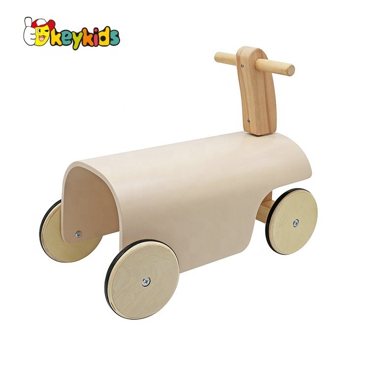 Customize toddlers balance walker wooden ride on toys with 4 wheels W16B018