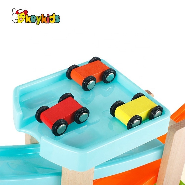 2024 New released mini wooden toy car slide ramp for toddlers W04E098