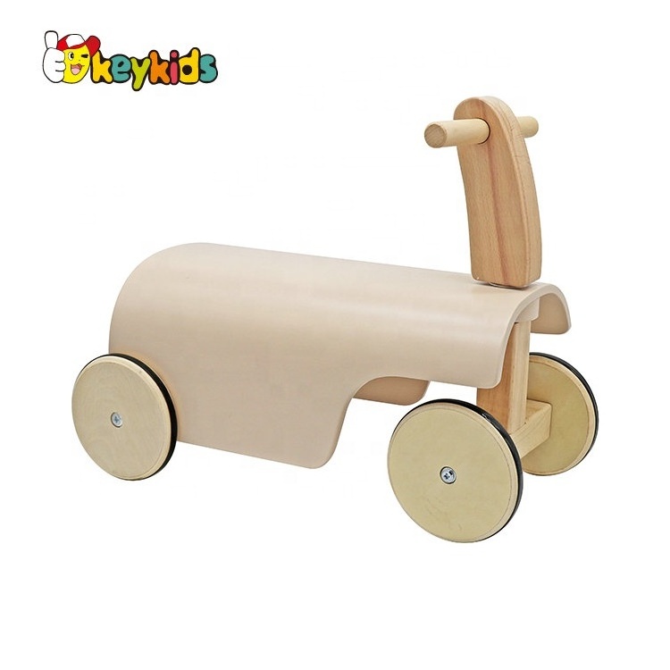 Customize toddlers balance walker wooden ride on toys with 4 wheels W16B018