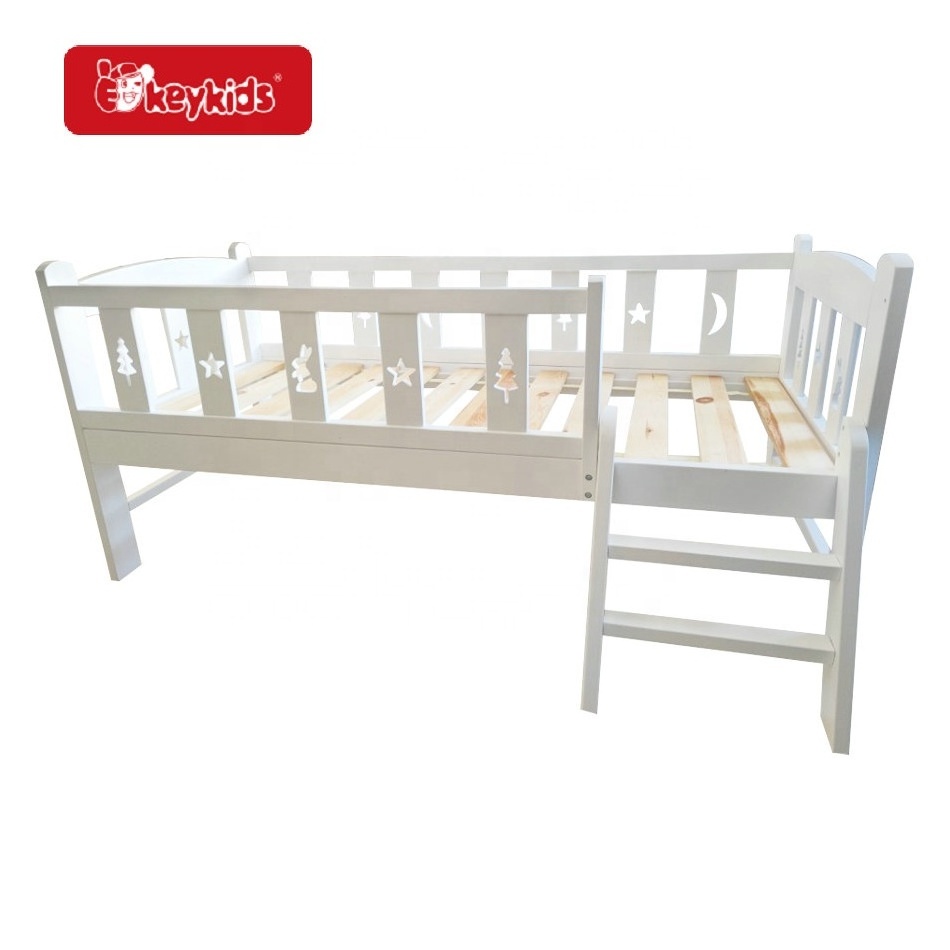 Factory Direct Bedroom Furniture White Solid Wooden Single Bed For Kids W08A093B