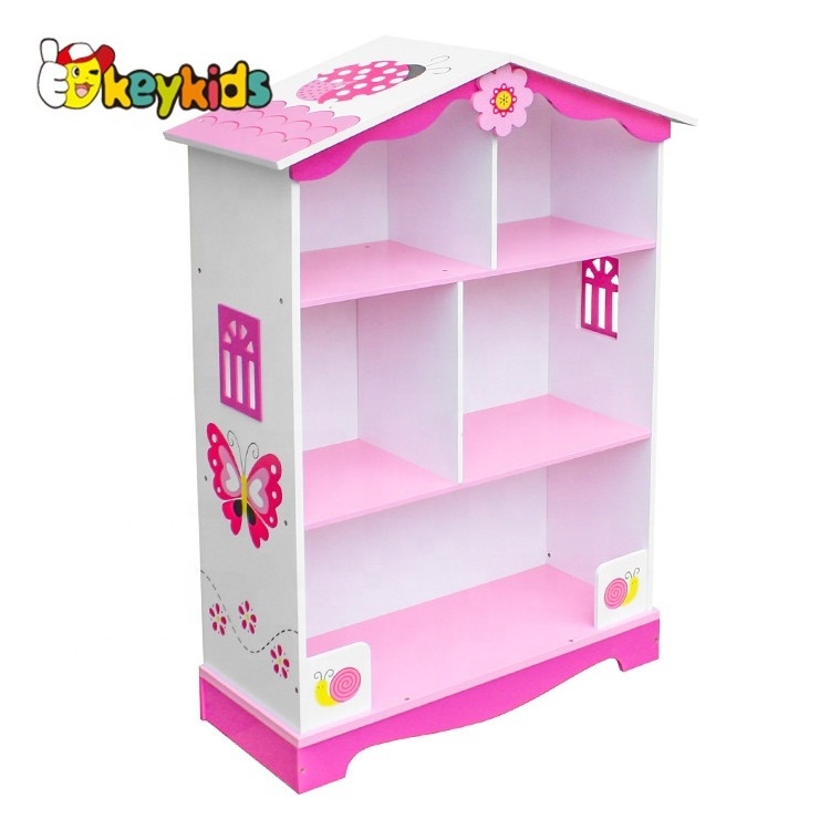 New design children wooden dollhouse bookshelf for bedroom W08D015