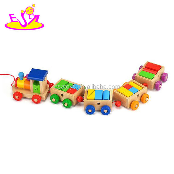 OEM welcome baby early learning wooden toy train for wholesale W05C024