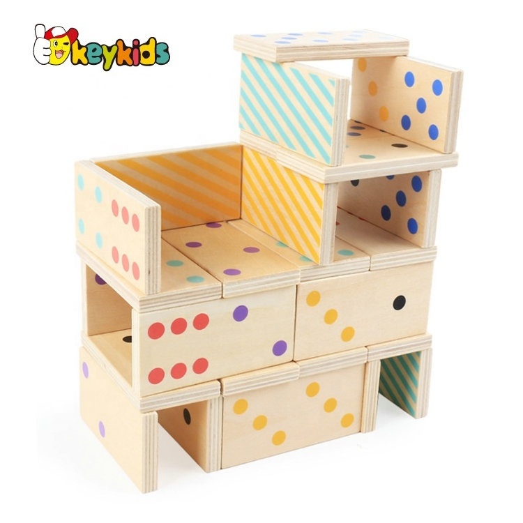 2024 Top sale educational wooden domino set with customize W15A079