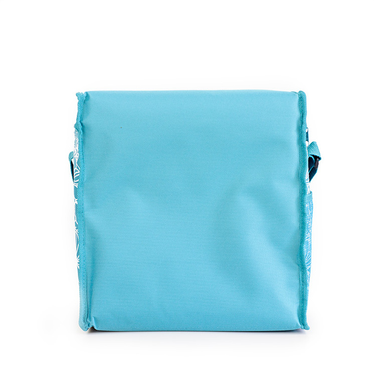 Custom logo  printing blue polyester aluminium foil insulated ice cream carrier cooler bag with shoulder strap