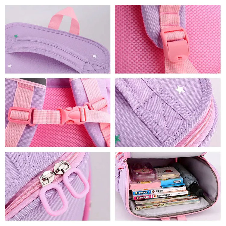 2023 new Cute Cartoon Unicorn Primary Student nylon backpack unisex anime mochilas unique character kids school bag