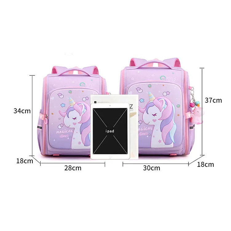 2023 new Cute Cartoon Unicorn Primary Student nylon backpack unisex anime mochilas unique character kids school bag