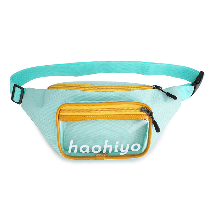 Customize cross body single shoulder waist bag fashion transparent clear front pocket fanny pack