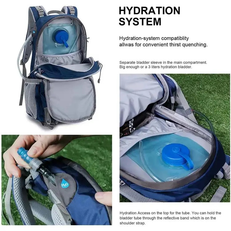 Factory Custom Waterproof Travel Hiking Backpack Outdoor Trekking Camping With Water Bladder