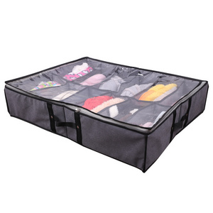 Under Bed Shoe Storage Organizer Fits 12 Pairs Under Bed Shoe Container Shoe Storage Box with Clear Window