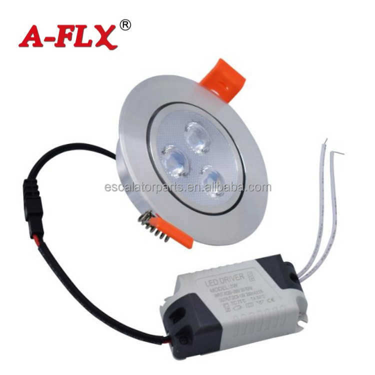 Hot Selling 3W Elevator Lift Parts Car Top LED Ceiling Light Down Lamp Warm White / White Light