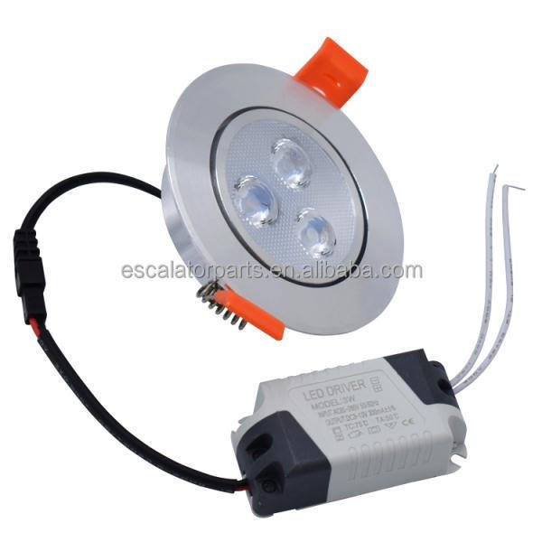 Hot Selling 3W Elevator Lift Parts Car Top LED Ceiling Light Down Lamp Warm White / White Light