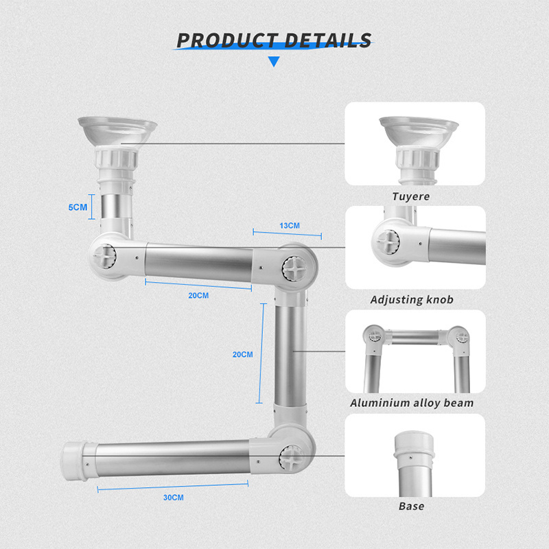 Aluminum alloy Exhaust equipment Arm Soldering dental Fume extractor Pipe lab Arm