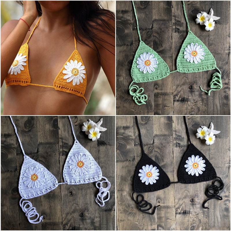 Factory sale sexy lingerie sets crochet flower bikini sexy young ladies super micro 2 piece bikini