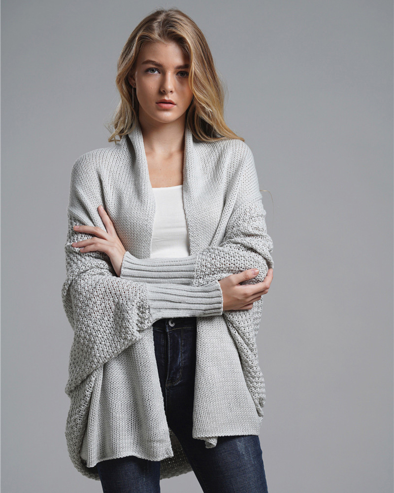 factory readymade Autumn women pure soft Long Cardigan mujer Loose Batwing sleeve oversized Knit cardigan Sweater