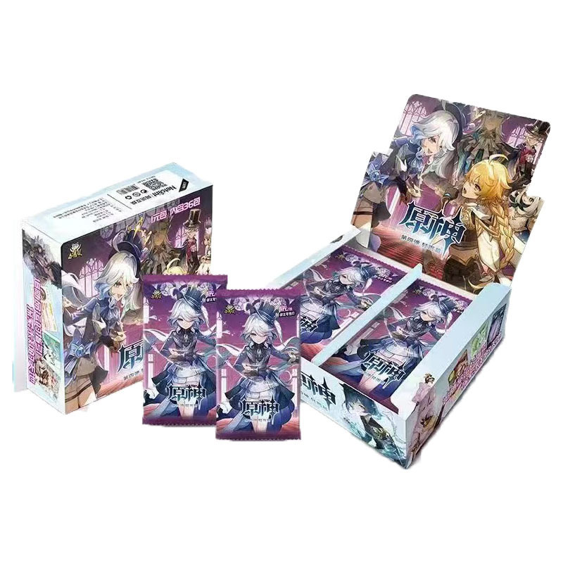 google Factory Wholesale 48 box anime Genshin Impact TCG play Cards sexy girl gift goddess story Genshin Playing Card