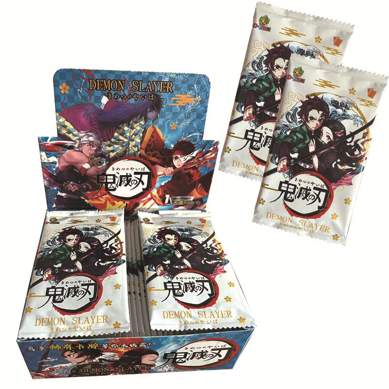 36/48 box wholesale google anime Demon Slayer Card Children Christmas Gift TCG Game Kimetsu Yaiba Table Playing card