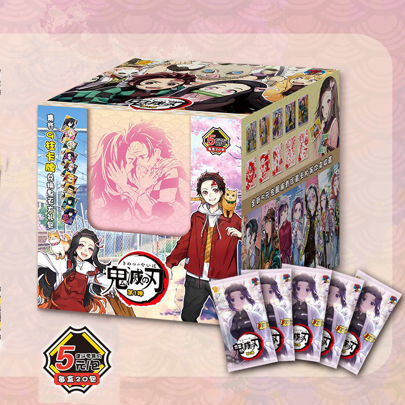 36/48 box wholesale google anime Demon Slayer Card Children Christmas Gift TCG Game Kimetsu Yaiba Table Playing card