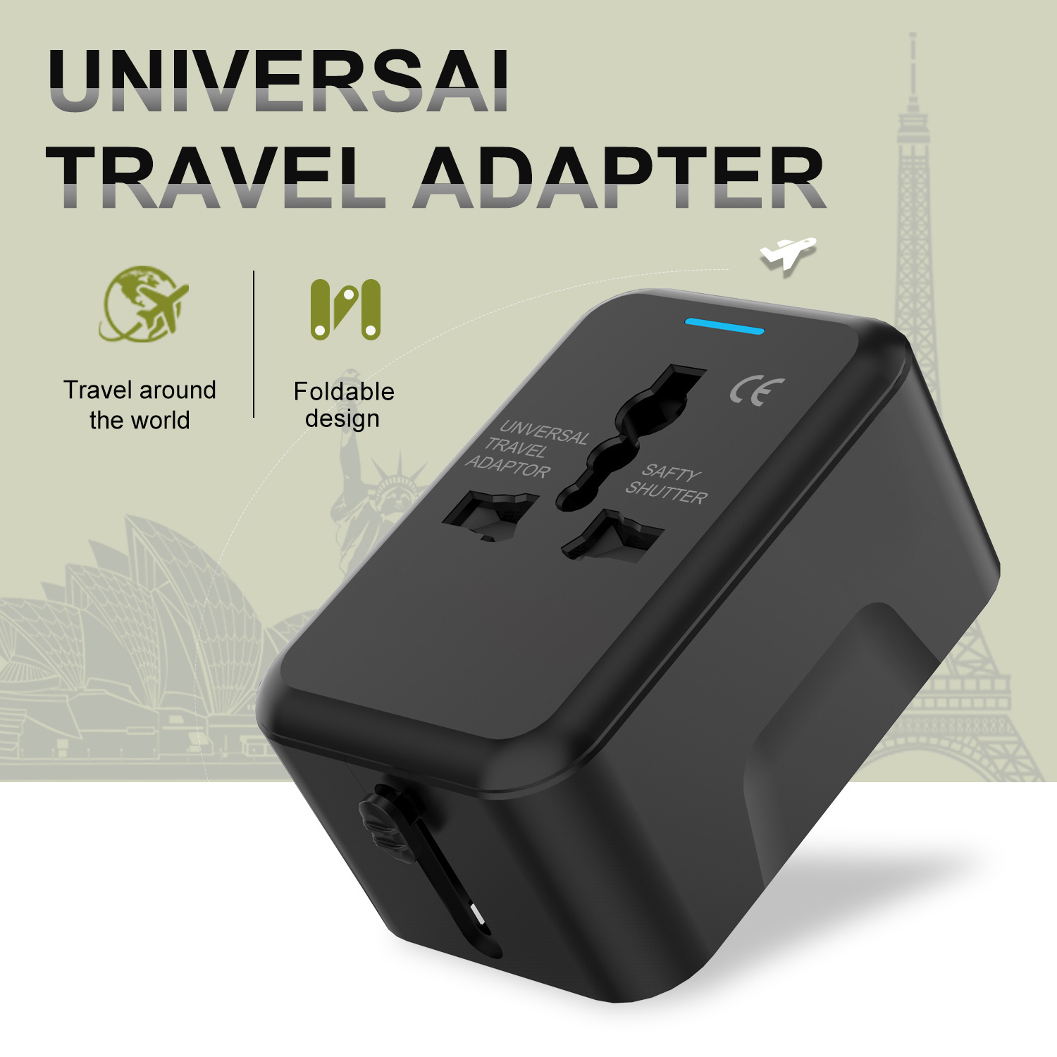 E-Ser worldwide travel adapter plug adapter travel charger international