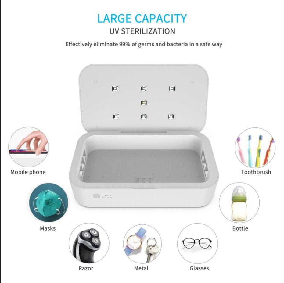 4 in 1 toothbrush portable disinfection cabinet ozone free wireless charging UV sterilizer uvc light sterilizer box Storage Box