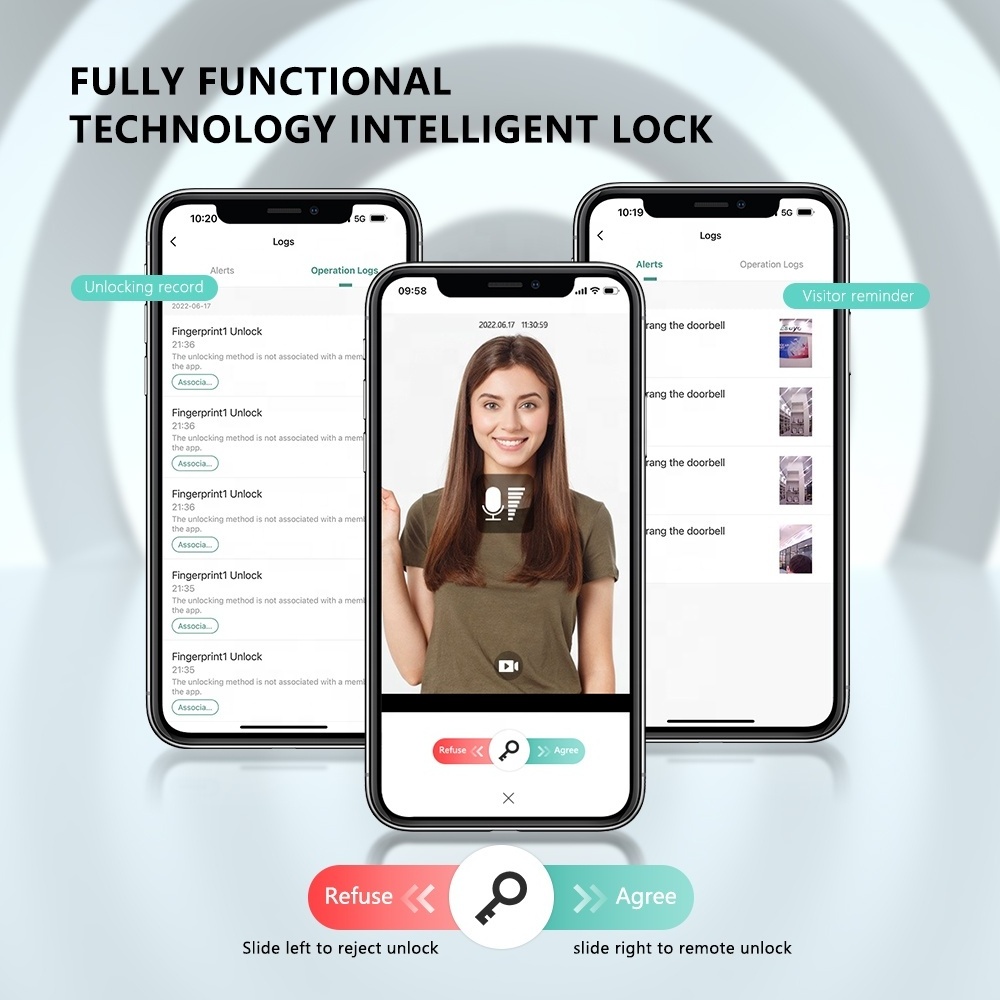 Eseye 3D Face ID Door Lock with Camera Digital Viewer Remote Doorbell Tuya Wifi Fingerprint  tt Smart Face Recognition lock