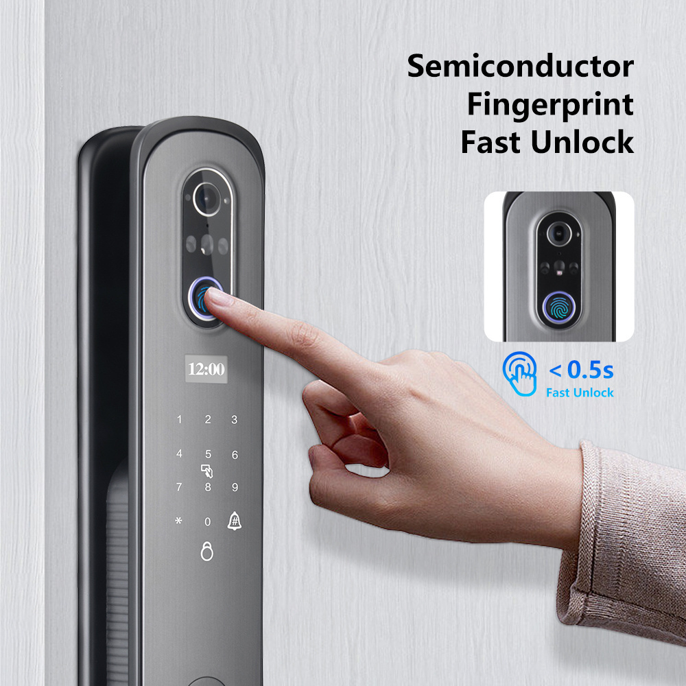 Eseye Wifi Tuya  Face ID Door Lock With Digital Viewer Fingerprint Smart Door Lock With Camera Face Electronic Lock