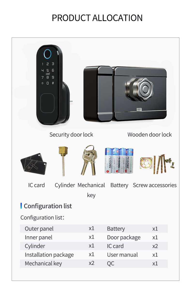 Eseye High Security Fingerprint Smart Door Lock WIFI APP Digital Smart Lock For Airbnb and Condo Apartment Project