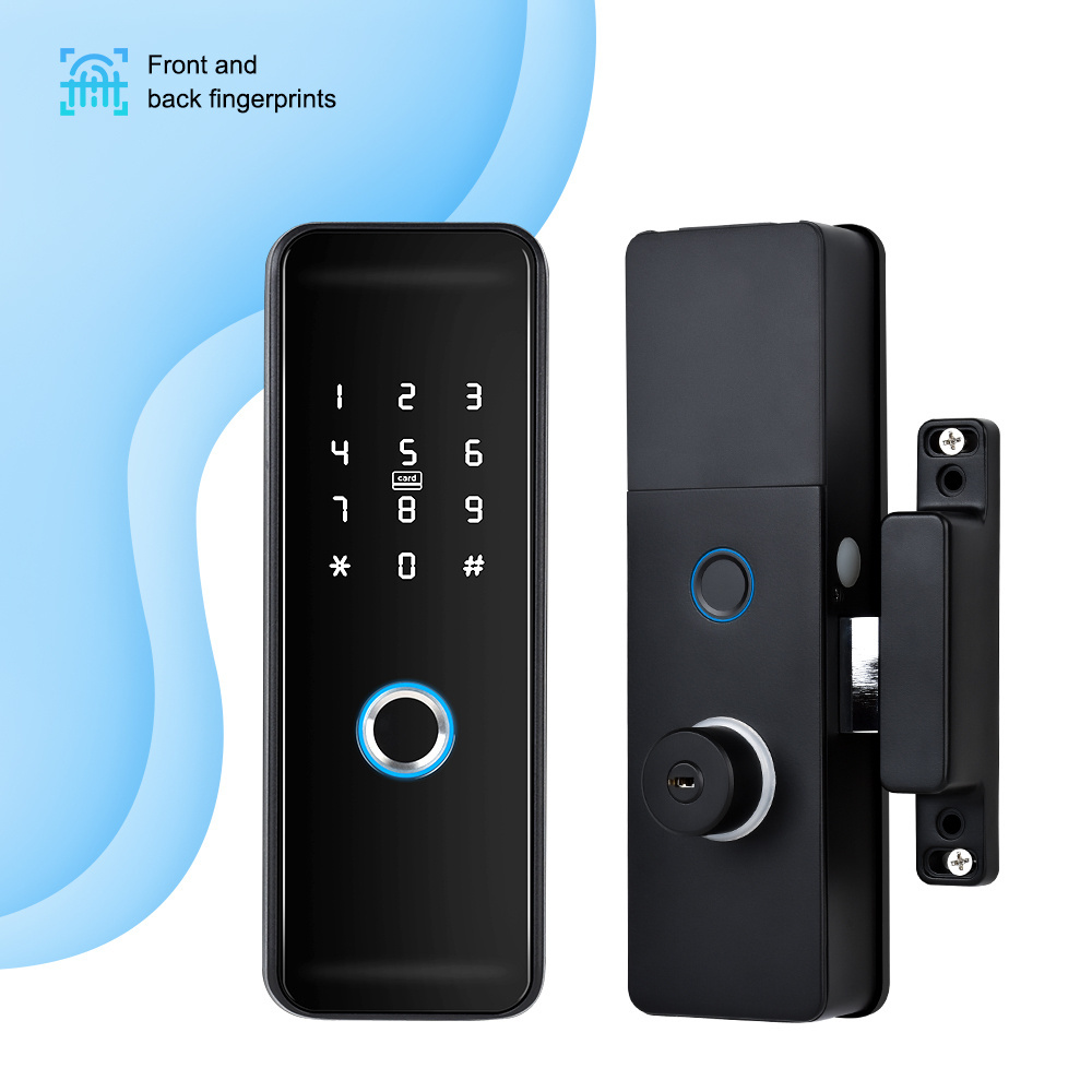 Eseye Waterproof Wifi BLE APP Touch-Screen Keypad Deadbolt Keyless Digital Smart Door Lock with Handle