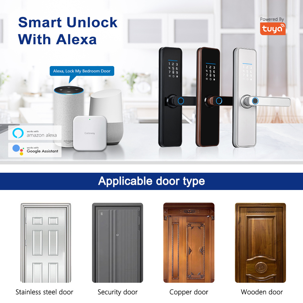 Eseye High Quality Premium Design Style Digital Smart Door Lock Metal Door Smart Lock Smart Door Lock With App