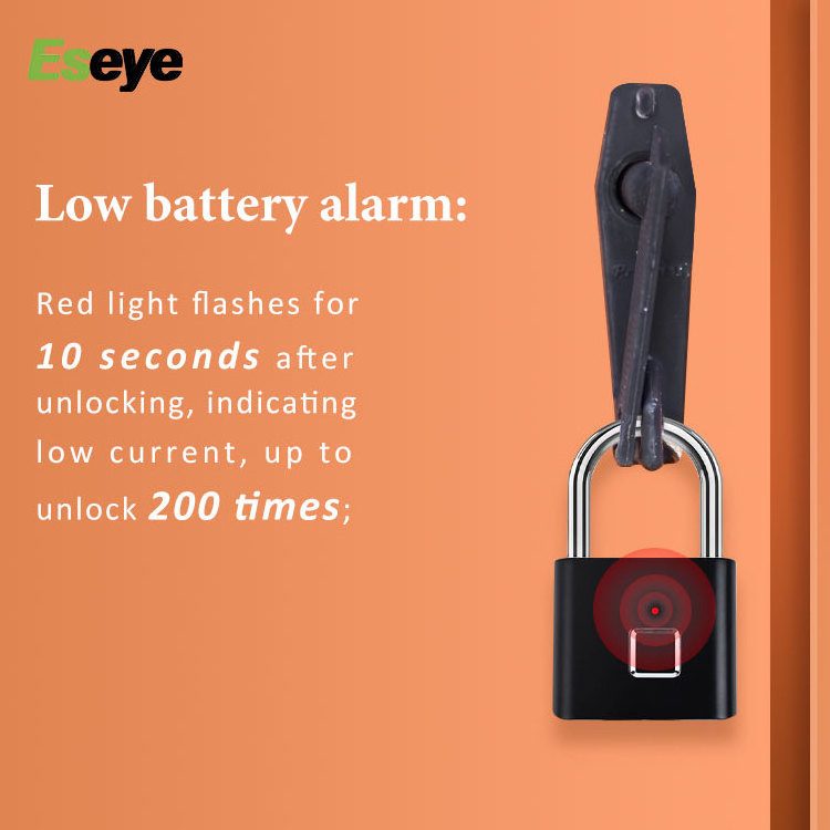 Eseye Safe Fingerprint Smart Biometric Electronic Padlock Anti-theft Waterproof Smart Padlock Security Door Smart Locks