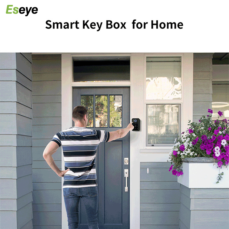 New Arrive High Quality Smart Keybox Tuya APP Outdoor Remote Control Password Lock Fingerprint Key Box