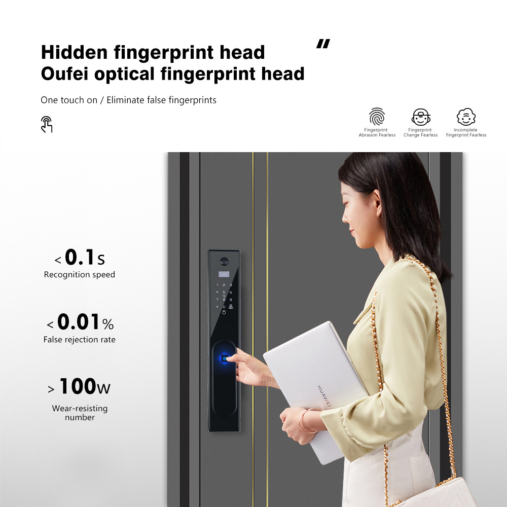 2023 New Arrival HOT SALE Smart Door Lock Fingerprint Digital Wifi Lock Connected Camera Monitor Send Photo To Mobile