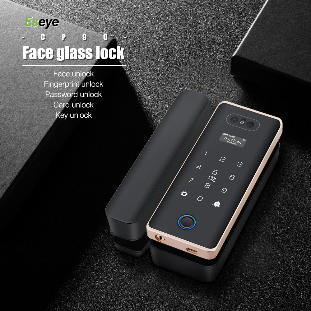 Eseye High Quality Lock Digital Safe Keyless Electronic Tuya Smart Fingerprint Office Furniture Glass Door Smart Lock