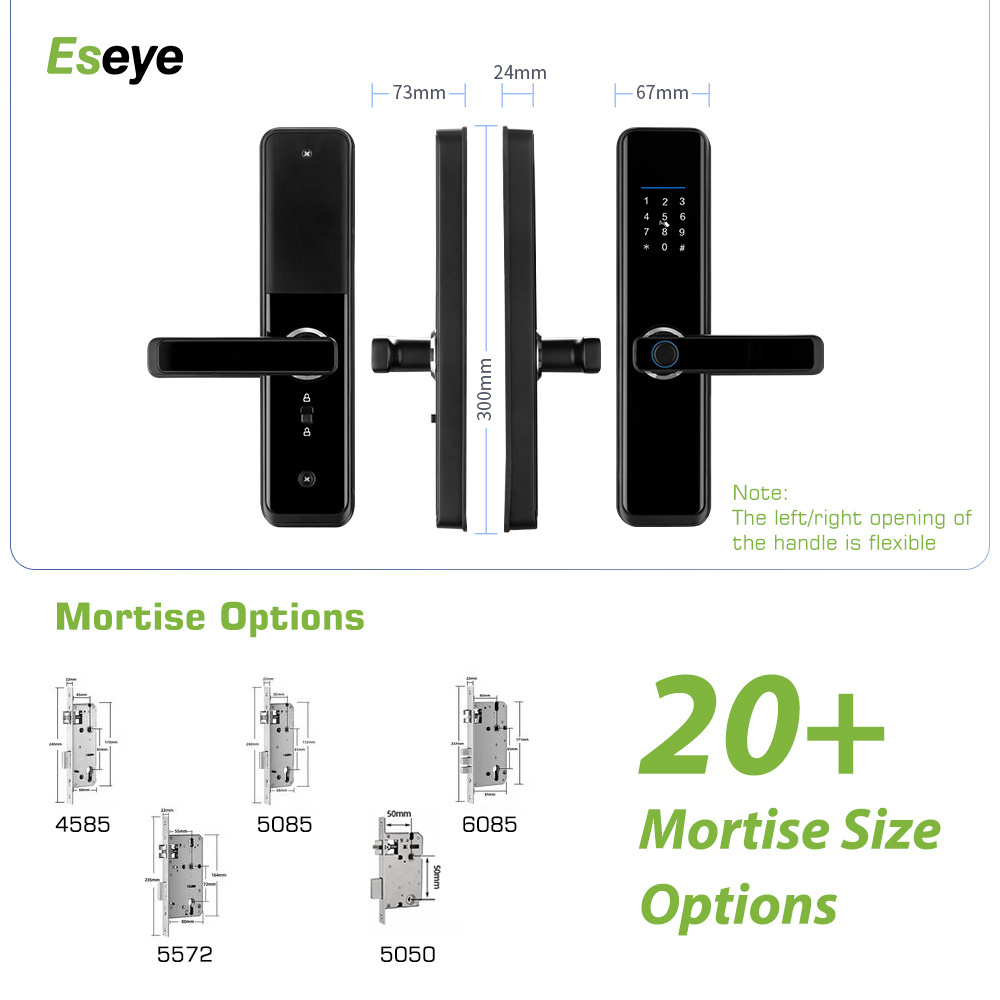 Eseye Smart Heat Resistant Security Fingerprint Electronic Door Locks For Homes Thermostability Remote Control Door Smart Lock