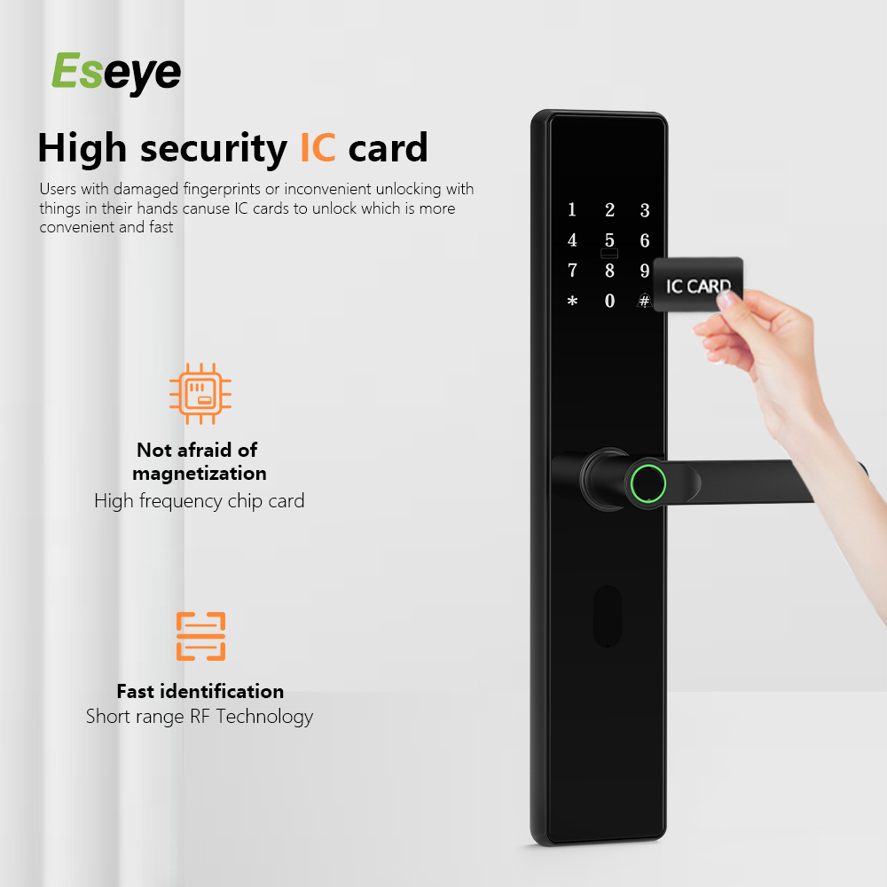 Eseye Fingerprint Smart Door Lock Tuya App Digital Door Lock TTlock Password Remote Control  Keyless Apartment Room Lock