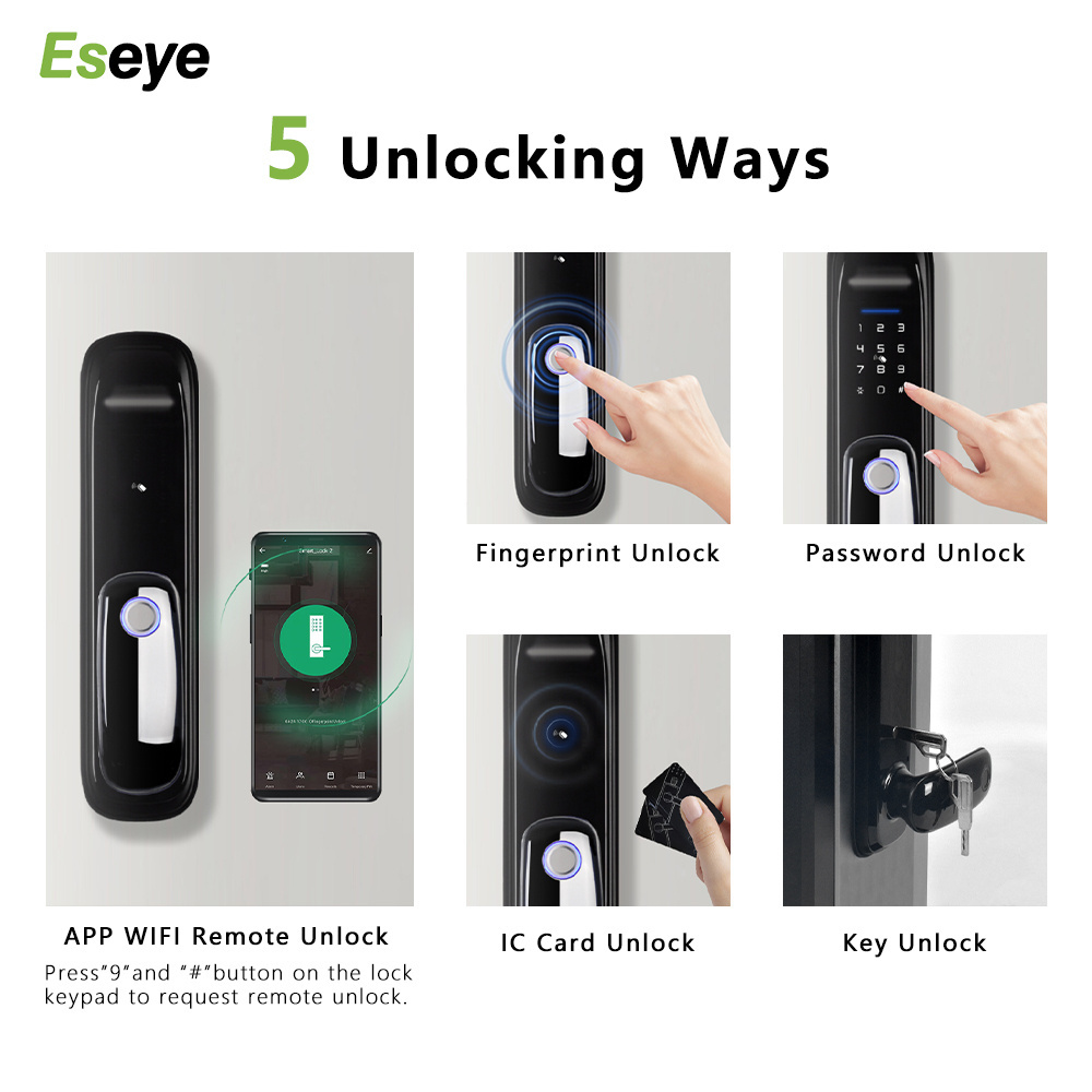 Eseye Fully Automatic Digital Tuya Wifi Ttlock Cerraduras Keyless Tuya Smart Lock For Home