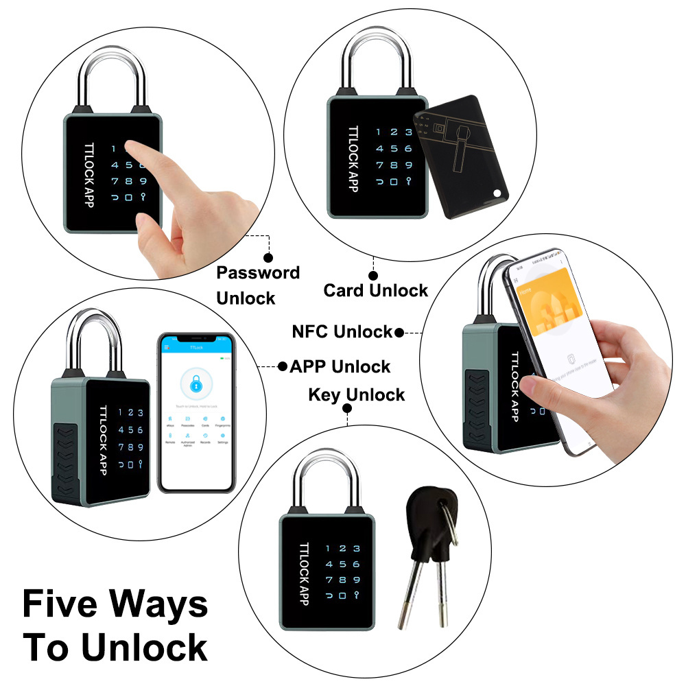 Eseye Ip65 Security Intelligent Digital Smart Ttlock App Electronic Smart Padlock With Key Smart Lock Waterproof Outdoor Padlock