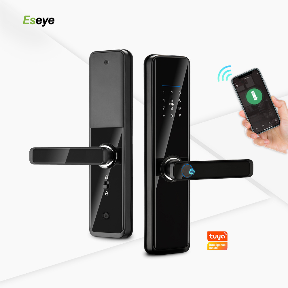 Eseye Tuya TTlock App Smart External Door Lock Fingerprint Key Card Security WiFi Enabled Electronic Password Lock for Home