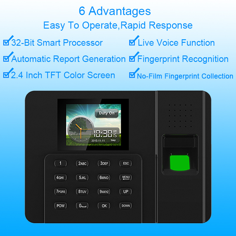 Eseye Biometric Time Attendance System USB Access Control Office Employee Fingerprint Attendance Machine