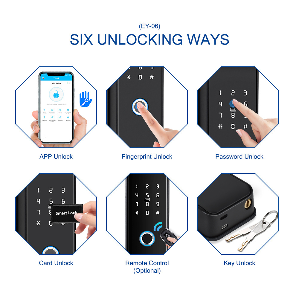 Eseye Smart Home Electronic Digital Keypad Deadbolt Door Lock with Ttlock App Wifi BLE