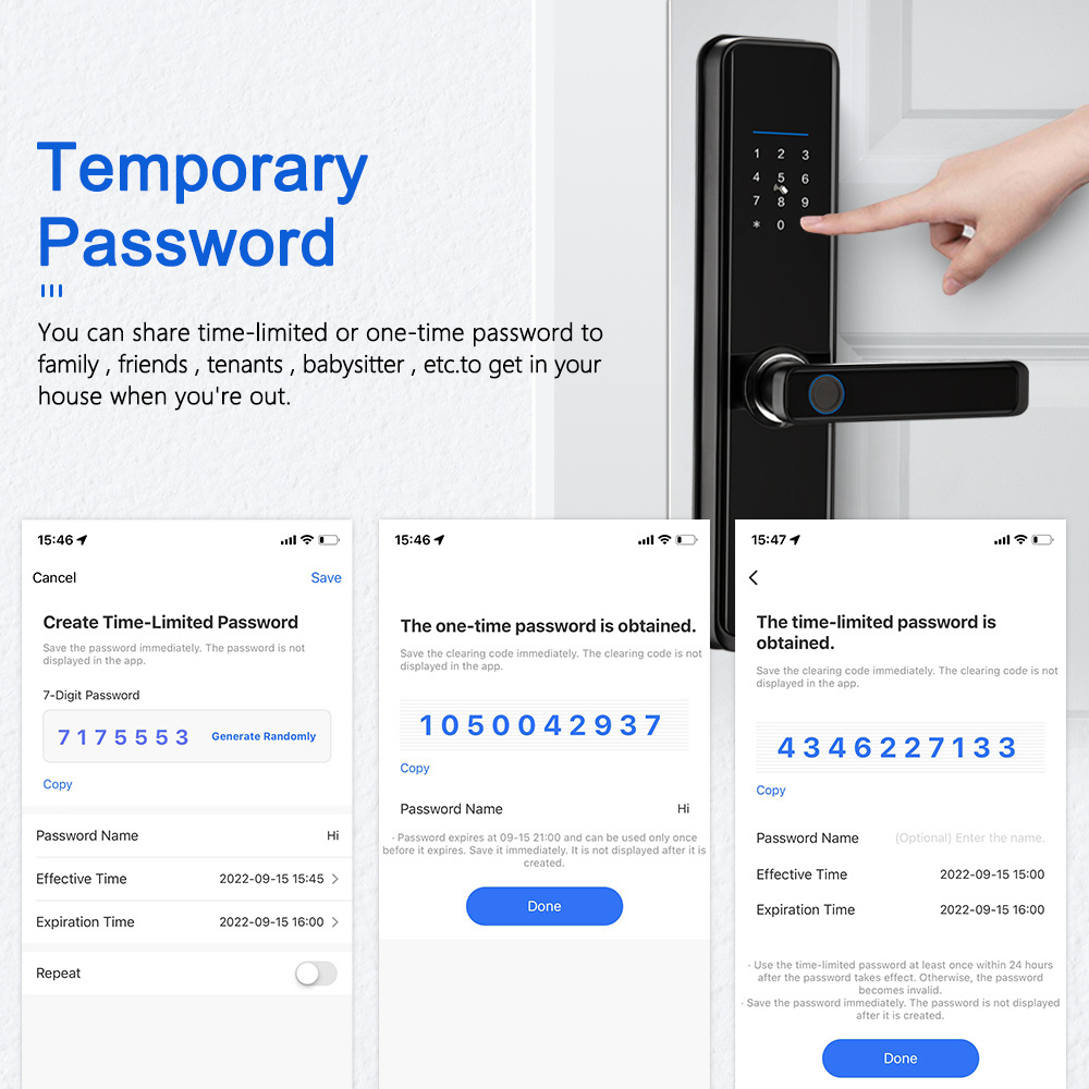 Eseye Tuya TTlock App Fingerprint Security Smart External Door Lock Electronic Password Lock Smart Door Lock